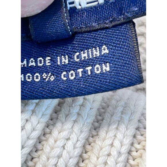 Ralph Lauren Sport Women's Cable Knit Turtleneck Chunky Sweater Sz M Cream Logo - Picture 7 of 10